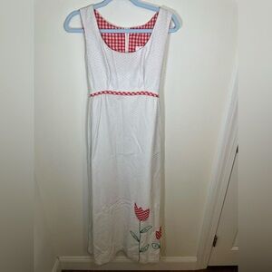 Mari of California Vintage Red & White Gingham Tulip Maxi Dress